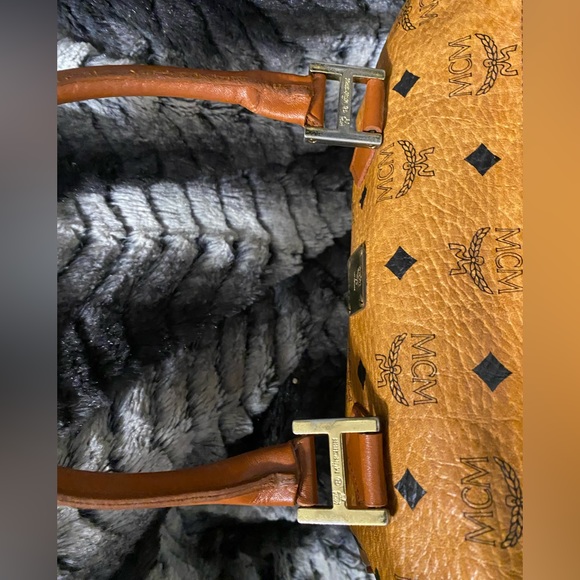 MCM Cognac Monogram Visetos Boston Bag with Crossbody Strap - Picture 10 of 16